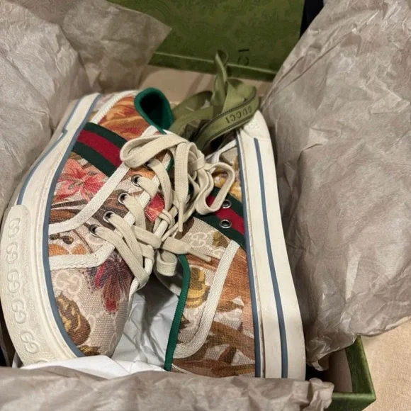 Gucci Floral Canvas Sneakers - Picture 1 of 9